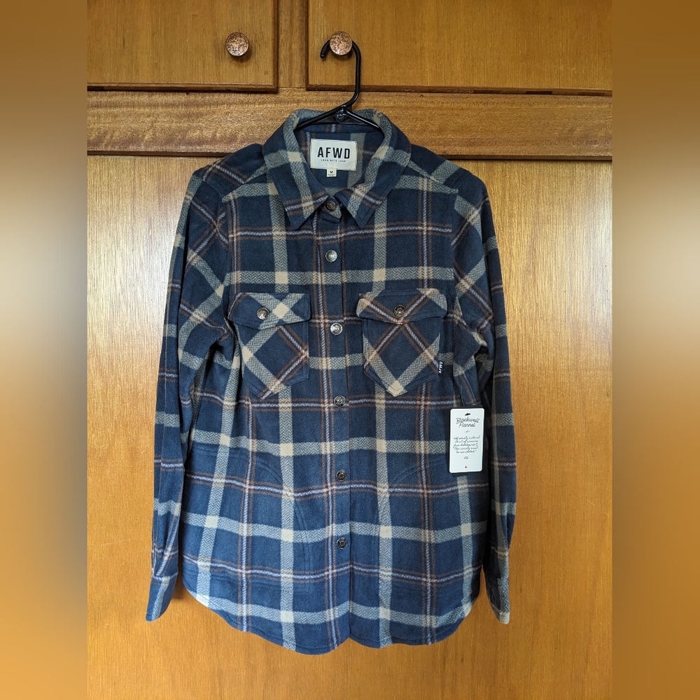 FLEECE FLANNEL - NAVY / TAN